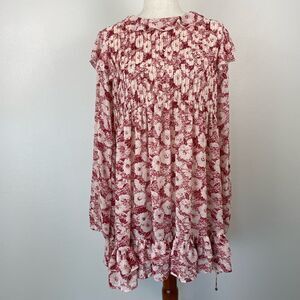 NWOT Free People Boho Floral Tunic Top Size M